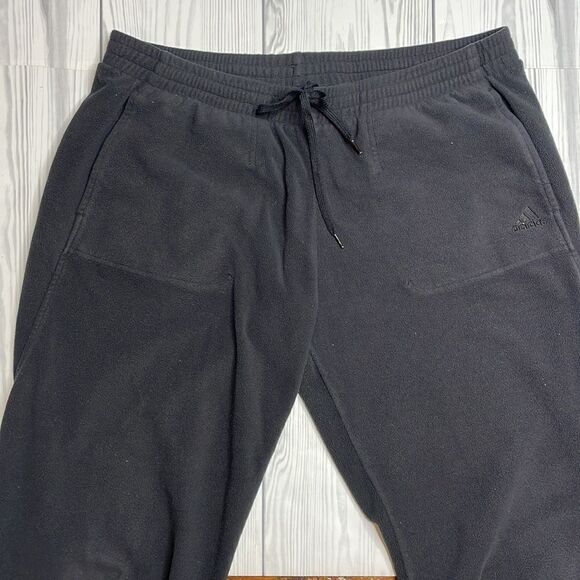 Y2K vintage Women’s Adidas boot cut fuzzy lounge pants Large Black - Picture 3 of 7
